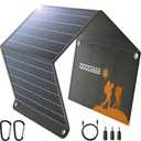 GOODaaa 30W Portable Solar Panel with Three Outputs, USB QC 3.0 Fast Charging Foldable Solar Charger, IP65 Waterproof Panels for Outdoor, Dual USB & One DC Charger for Phones, Tablet, Power Station