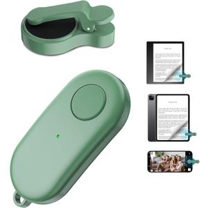 Remote Control Page Turner for Kindle Paperwhite Oasis Kobo eReaders, Kindle Clicker Page Turner Accessories for iPhone, iPad, Android Tablets Reading Novels, Camera Video Record&Shutter Selfie (Green)