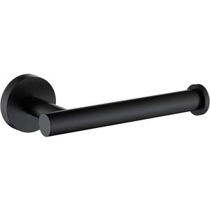 TASTOS Matte Black Toilet Paper Holder SUS304 Stainless Steel, Modern Round Tissue Roll Holders Wall Mount, Toilet Paper Roll Dispenser Bathroom 5 inch TP Holder for Kitchen Washroom