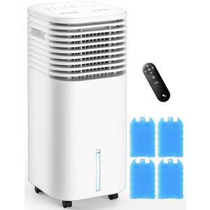 CENSTECH Windowless Air Conditioner, Swamp Cooler with 4 Modes & 3 Speeds, 15H Timer for Smart Auto-off, 2-Gal Tank for 20H Cooling, Remote, 120° Oscillating Portable Air Conditioners No Hose Needed