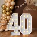 2.3FT Light up Numbers 40, Large Marquee Number 40 with Warm White Light for Birthday Party Decor Supplies, Sign, Backdrop, Happy 40th Birthday Party Decorations for Her Him 40 Years Old Women Men