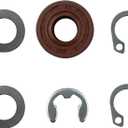 6PCS Heavy Duty Pan Seal Kit Fit for Cuisinart Bread Maker Model CBK-100 CBK-100SS Includes Seal Stainless Steel Flat Washer Clip and E-Clip Installation Guide Kitchen Breadmaker Machine Parts