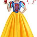 Princess Costume for Women,Adults Princess Dress with Headband, Halloween Costume Dress Up Outfit (Small)