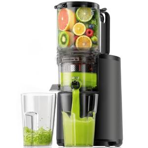 Cold Press Juicer, EUHOMY 5.5" Extra Large Feed Chute Slow Masticating Juicer, 250W Juicer Machines, 99.6% High Juice Yield, Easy to clean, Reverse Function, for Whole Vegetables & Fruits.