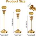 6pcs Gold Candle Holders, Candlestick Holders Taper Candle Holders for Pillar Candles Sticks Holder Decor Halloween Christmas Decorations Candle Candelabros para Centros de Mesa