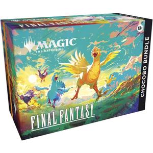 Magic: The Gathering - Final Fantasy Chocobo Bundle (1 Chocobo Booster, 10 Play Boosters, 1 Alt-Art Promo Card, 1 Scene Card, 32 Basic Lands, 1 Click Wheel, and More)