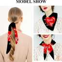 5 x Silk Scarf for Women,Digital Printed Scarves 20.8" x 21.6" Neck Scarf Breathable Lightweight for Nurses Gift Packed (Heart..)