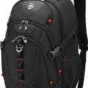 Swissdigital Design Laptop Backpack with USB Charging Port, Travel Backpack Fits 15.6 inches Computer, 31L College School Backpack for Men, Black | SD803