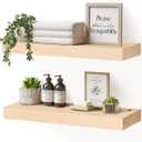 YLYHSST 17x8x1.6 inch Floating Shelves Set of 2 – Solid Wood Rustic Wood Wall Mounted Shelf for Kitchen, Bathroom, Living Room