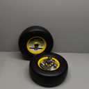 13x5.00-6 Flat Free Lawn Mower Tire, Zero Turn Mower Front Tires, 13x5x6 Solid Mower Wheel for Residential and Commercial, 3/4" & 5/8" Bearing, 3.25"-5.9" Center Hub, 2Pack Yellow, 500Lbs