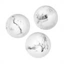 Creative Scents White Marble Look SMALL 2.75 Decorative Balls for Bowls  Set of 3 Decorative Orbs Spheres for Coffee Table Centerpiece, Dining Table, Living Room - Modern Bowl Fillers for Home Dcor