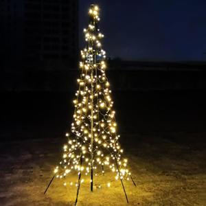 Hollynights - Outdoor LED Christmas Tree - Outdoor Christmas Decorations - Warm White - 480 LED Tree - 13 ft. - Pole Included