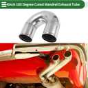 Motoforti 180 Degree U BendMandrel Exhaust Tube with Bead Roll DIY Custom Car Modified Exhaust Pipe Tubing Piping 4" OD 7.87" Length T304 Stainless Steel Silver Tone