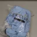 Women's Casual Puff Long Sleeve Button Down Loose Cotton Maxi Shirt Dress Blue XXL