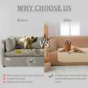 fuguitex Waterproof Dog Bed Cover Dog Blanket for Pet Furniture Bed Couch Sofa Reversible Linen Texture(52"*82",Cream+ Wheat)