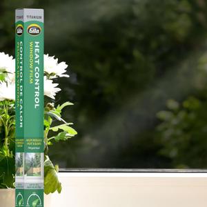 Gila Heat Control Titanium Adhesive Residential DIY Window Film Sun Blocking Glare Reduction 3ft x 15ft (36in x 180in), Gray