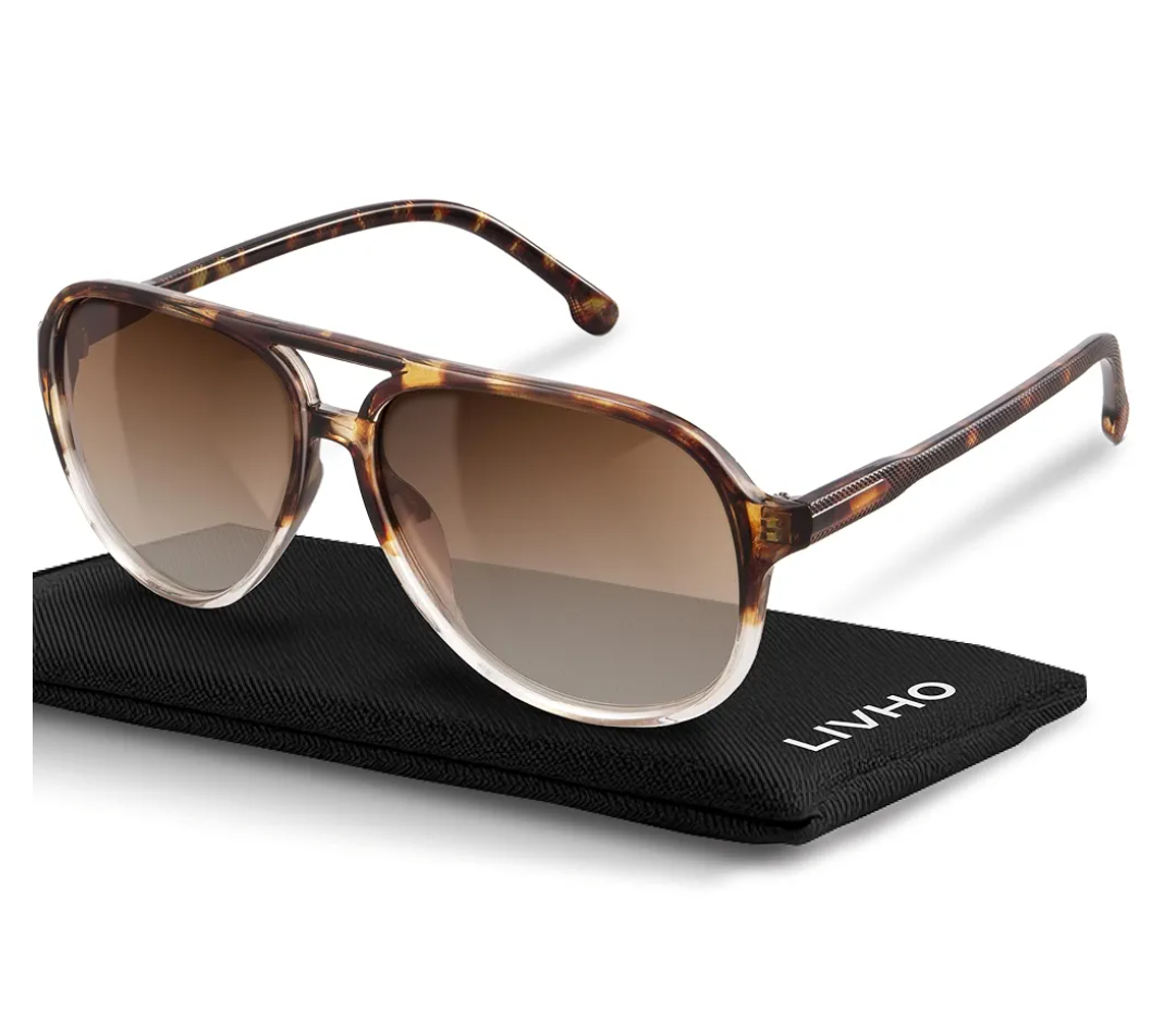 livho Trendy Polarized Aviator Sunglasses Women Men, Retro Sun Glasses for Women Men 2025, Oversized UV Protection Shades