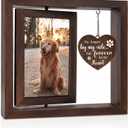Dog Memorial Gifts for Loss of Dog, Pet Memorial Gifts for Dogs Cats, Rotating Wooden Picture Frame, Funeral Tribute for Beloved Dogs & Cats
