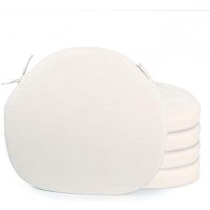 Loveboat Washable Windsor Chair Cushion Chair Seat Cushion for Kitchen, Dining, Farmhouse Milky White (Pack of 4)