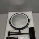 DECLUTTR Rechargeable Wall Mounted Lighted Makeup Mirror, 8 inch 10X Magnifying Mirror with 3 Color Lights, Dimmable Touch Screen Makeup Mirror with Lights for Bathroom, Black