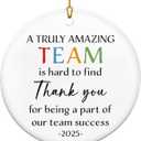 Christmas Team Gifts for Employees - Ceramic Christmas Ornaments 2025 for Tree Decorations - Group Gifts for Coworkers, Coworker Gift for Work Bestie, Thank You Gift for Coworker Boss Employee