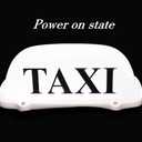 12V LED White Light Magnetic Taxi Sign Roof Top Car Super Bright Light Lamp With 3 Meter Power Plug Line Compatible With Driver Practitioner (Type: With Sign, Case Color: White)