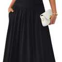 Trendy Queen Women Maxi Strapless Summer Tube Top Dress 2026 Ruched A Line Wedding Guest Long Sundress Spring Beach Outfit Black M