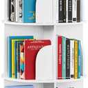 SpaceAid 5 Tier Rotating Bookshelf Tower, Spinning Bookcase Lazy Susan, Revolving 360 Book Shelf Storage Round Carousel, Vertical Rotate Turning Spiral Corner Organizer, White