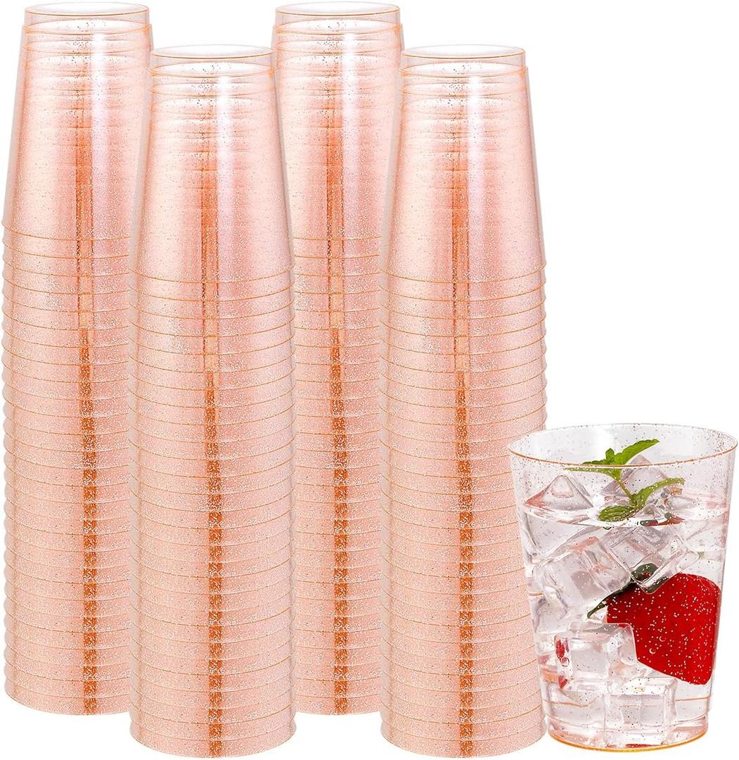 DaYammi 100 Pack 10oz Pink Plastic Cups Thanksgiving Premium Disposable Glitter Plastic Cup for Martini and Cocktail, Hard Pink Disposable Cups Perfect for Fancy Wedding Party cups DaYammi 100 Pack 10oz Pink Plastic Cups Thanksgiving Premium Disposable Glitter Plastic Cup for Martini and Cocktail, Hard Pink Disposable Cups Perfect for Fancy Wedding Party cups