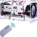 MiOYOOW DIY Bluetooth Speaker Kit, USB Mini Stereo Amplifier Soldering Kit with LED Flashing Lights, STEM Electronic Projects Solder Practice Kit for Home and School Education