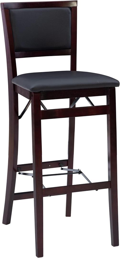 Linon Keira Pad Back Folding Bar Stool (Merlot/Brown)