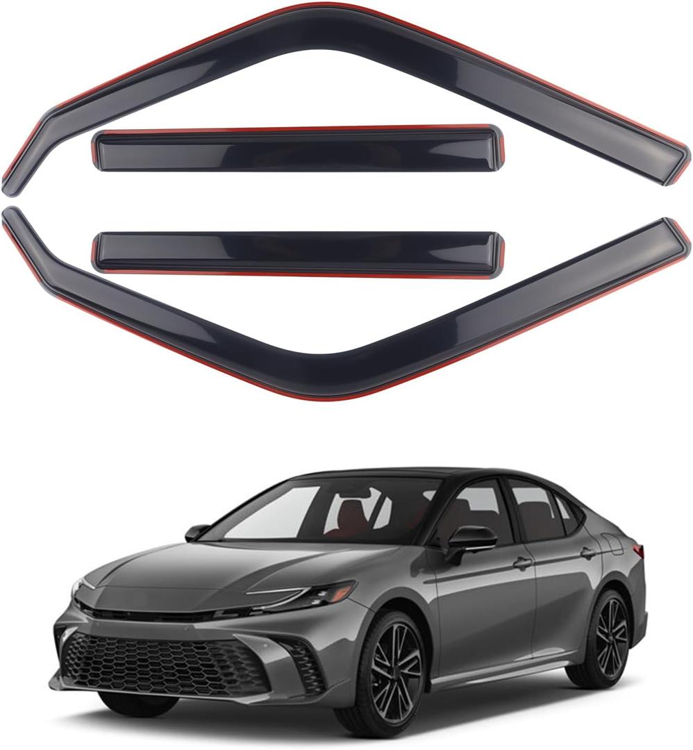4 Pieces in-Channel Extra Durable Rain Guards Fit for 2025-2026 Toyota Camry,Window Deflectors,Window Visors (Smoke Black)