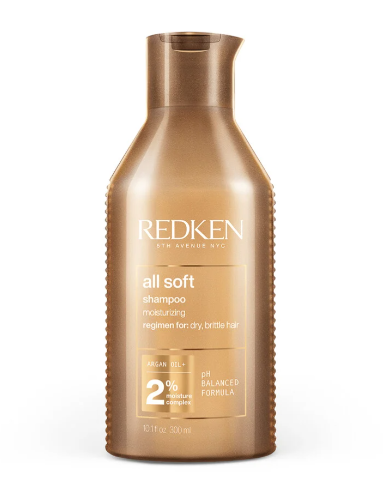 Redken All Soft Shampoo  Moisturizes & Hydrates Dry, Brittle Hair, Gently Cleanses and Softens, With Argan Oil, Safe For ColorTreated Hair, 10.1 Fl Oz