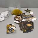Graduation Decorations Class of 2025,Grad 2025 Boxes, Balloons of Number 2025 for Men Women Graduation Party Decoration (Gold）
