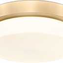 Gold Flush Mount Ceiling Light, 13inch Close to Ceiling Light Fixtures 24W 2200lm Dimmable 2700K/3000K/4000K/5000K/6000K Brass LED Ceiling Lamp for Bedroom Hallway Kitchen, AD-22008-L-GD