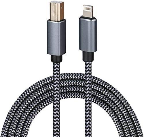 WORLDBOYU Lightning to MIDI Cable USB OTG Type B Cable for Select iPhone, iPad Models for Midi Controller, Electronic Music Instrument, Midi Keyboard, Recording Audio Interface, USB Microphone (6FT)