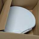 Gerber Elongated Toilet Seat with Cover, Soft Close, No Slam, Quick & Easy Install, Heavy-Duty Plastic, Adjustable Fit for Standard Elongated Toilets, Durable & Fade-Resistant, White G0099213