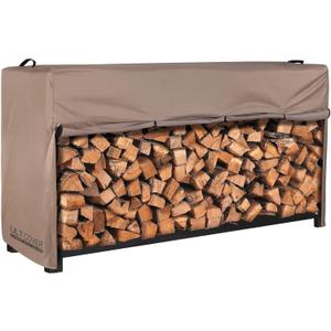 ULTCOVER Waterproof Firewood Racks Cover 8 Feet Heavy Duty Outdoor Logs Holder Stand Cover (Brown)