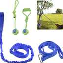 DGSL Outdoor Hanging Bungee Dog Toy - Interactive Dog Tug Toy with 2 Chew Rope Toys for Small to Large Dogs - Best for Tug of War, Bite Training, Pull Exercise, Solo Play