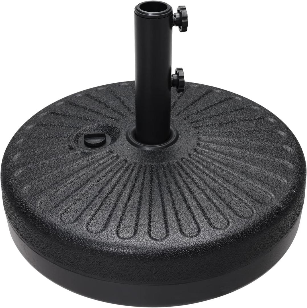 ABCCANOPY 48.5lbs Umbrella Base Water Filled Stand Market Patio Outdoor Heavy Duty Umbrella Stand Holder(Black)