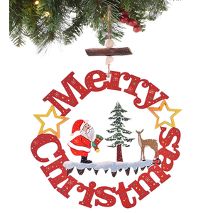 2025 Personalized Santa Ornaments for Christmas Tree,Large Hanging Ornaments for Xmas,Wooden Decorations for Christmas Party/Mantel/Door