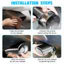 Ywdiml Stainless Steel Car Exhaust Tip, 2.5" Inlet 3" Adjustable Chrome-Plated Vehicle Muffler Finish Exhaust Tailpipe, Automotive Tail Throat Tail Pipe, Universal Fit (Curved/Golden)
