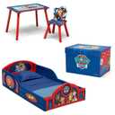Delta Children - PAW Patrol 4-Piece Toddler Room-in-a-Box Set Includes Sleep and Play Toddler Bed, Table, 1 Chair and Toy Box, Blue