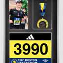 3-in-1 Shadow Box Display with Real Glass (Medal, Race Bibs, and Photo Display) Marathon Medal Display and Frame, Triathlon & Running Bib Holder, Wall-Mounted, Real Tempered Glass- White