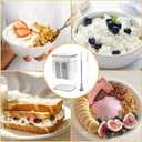 Greek Yogurt Strainer,1100ml Yogurt Strainer Separator,Yoghurt Maker with Fine Mesh Bag & Lid for Thick Greek Yogurt, Soybean Milk,Berries,Soup,Fruit Juice,Coffee(White,Size:10.8 * 9 * 17.6cm)
