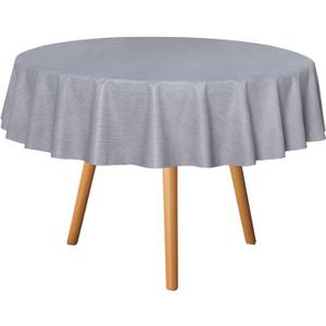 sancua 100% Waterproof Round PVC Tablecloth - 60 Inch - Oil Proof Spill Proof Vinyl Table Cloth, Wipe Clean Table Cover for Dining Tables, Buffet Parties and Camping, Grey