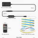 ALITOVE 32.8ft COB Led Strip Light White 6500K Super Bright 24V LED Rope Lights with Remote Dimmable 3200LEDs CRI90+ Uniform Glow LED Tape Light for Mirror Under Cabinet Living Room Study Wardrobe