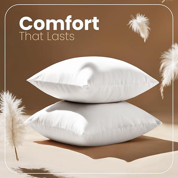 Utopia Bedding 27×27 Pillow Inserts, White Throw Pillows for Couch, 2 Pack | Indoor cushion inserts for bed, sofa & couch, Supportive & fluffy decorative pillows for everyday comfort, Set of 2, White