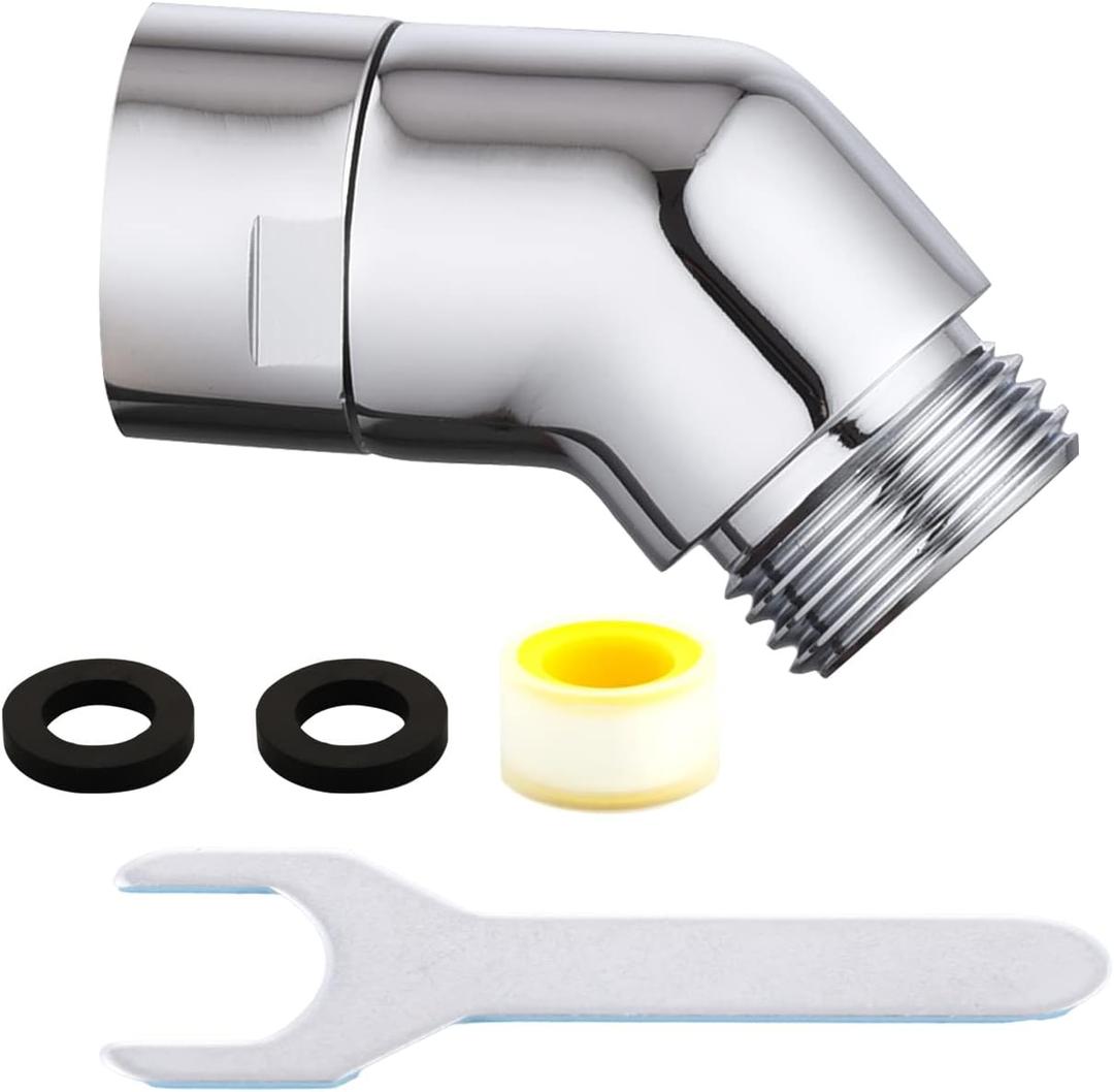Shower Head Elbow Adapter, Shower Arm Elbow Adapter for Hand Showers and Wall-mounted ShowersShower Arm Extension (135degree)