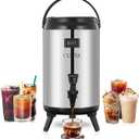 CURTA Insulated Beverage Dispenser, 12L/3.2gallon 304 Thickened Stainless Steel Drink Dispenser, for Hot and Cold Water Milk Coffee Tea Juice for Parties Catering Commercial Use Home (Silver)